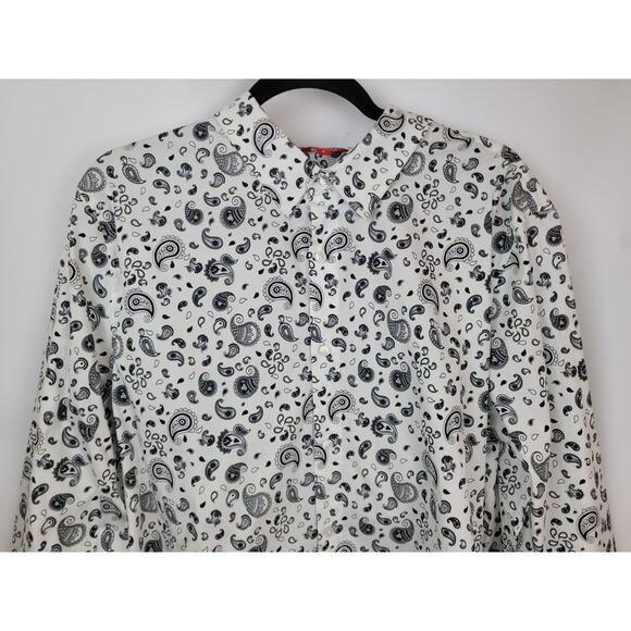 Guess Los Angeles NWT Men's Long Sleeve Paisley Slim Fit Button Up Shirt Sz XL - Picture 2 of 12